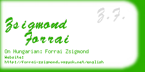 zsigmond forrai business card